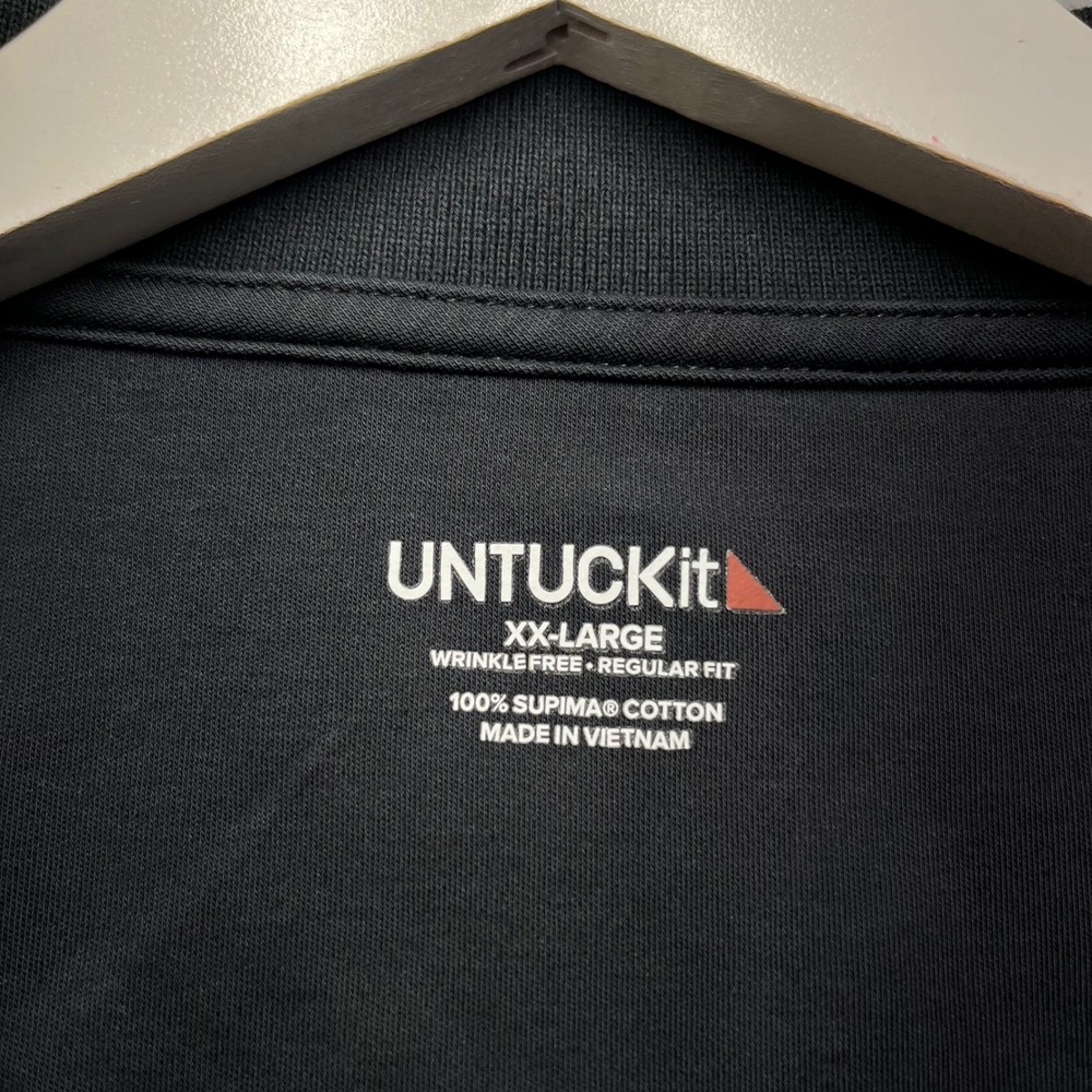 UNTUCKit Damaschino Polo Shirt Mens XXL Black Supima Cotton Wrinkle Free 35510‎